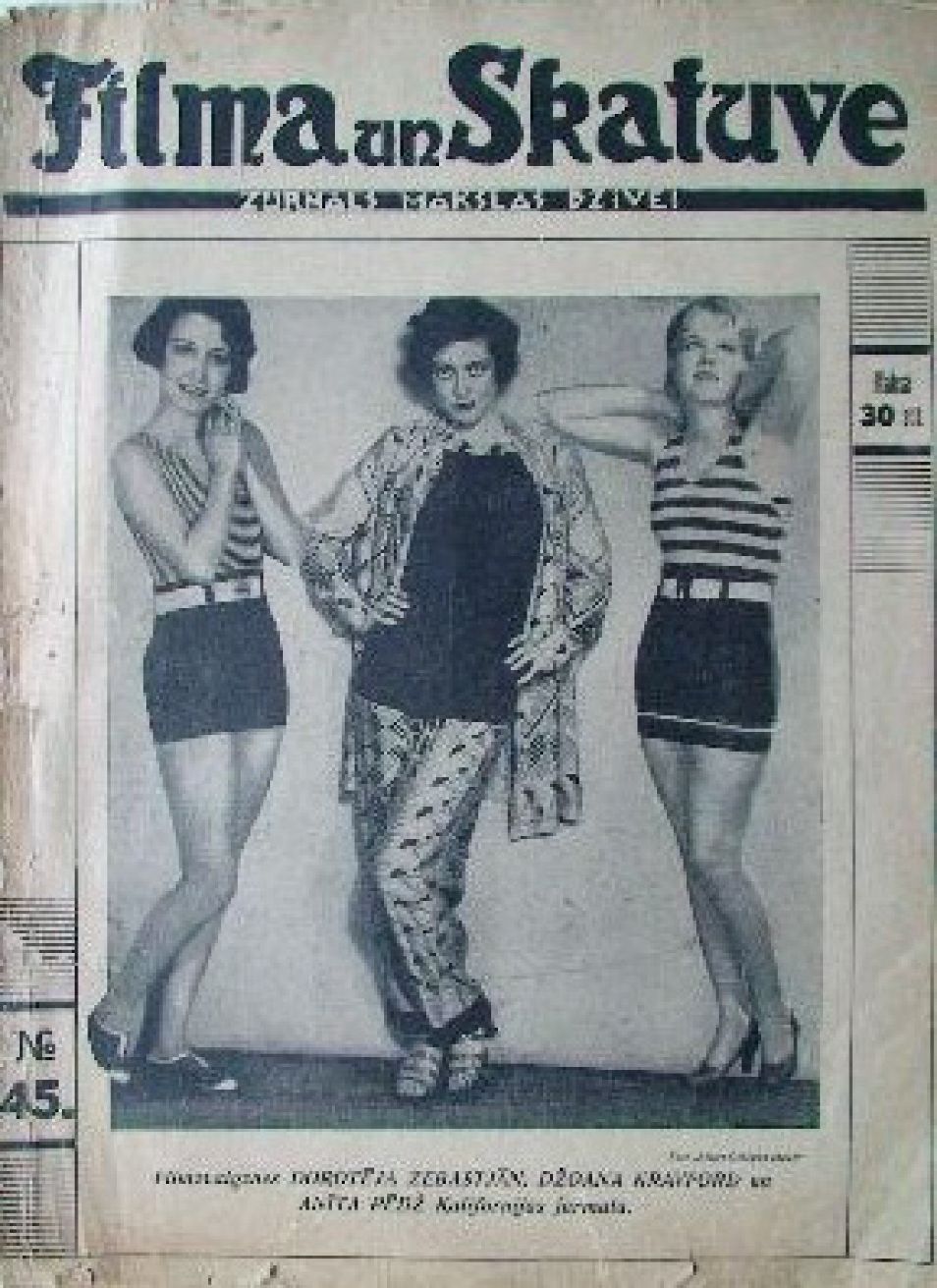 FILMA UN SKATUVE magazine side cover Issue 45   1931