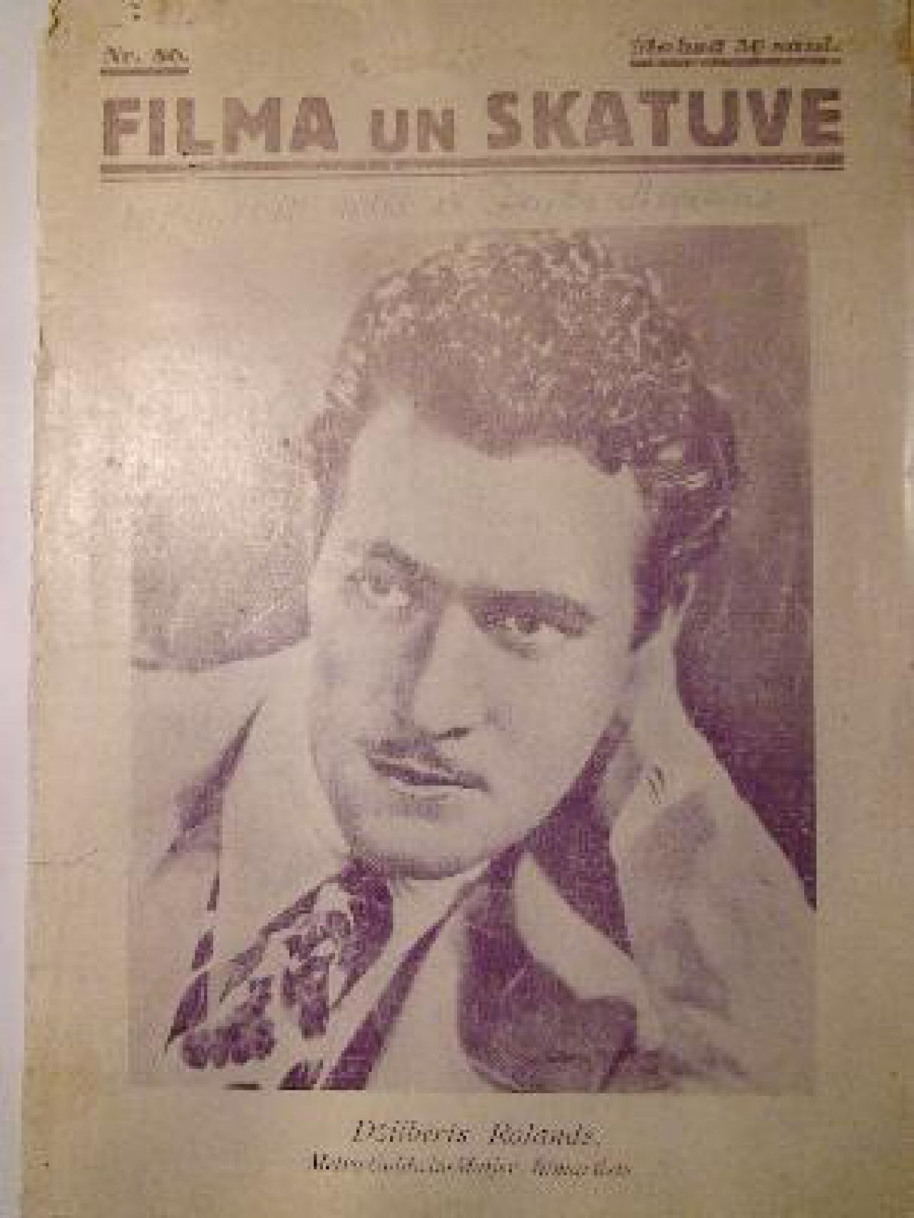 FILMA UN SKATUVE magazine side cover Issue 86   1932
