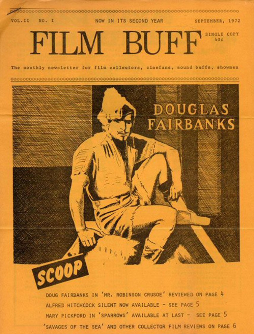 FILM BUFF magazine side cover  Vol 2 No  1  September 1972
