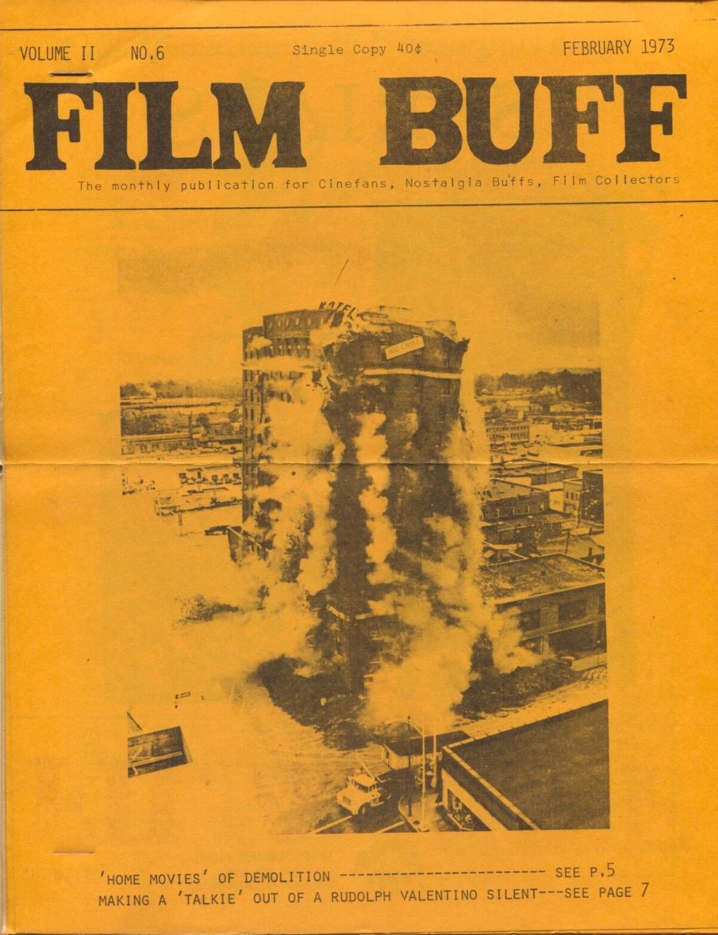 FILM BUFF magazine side cover  Vol 2 No  6  February 1973
