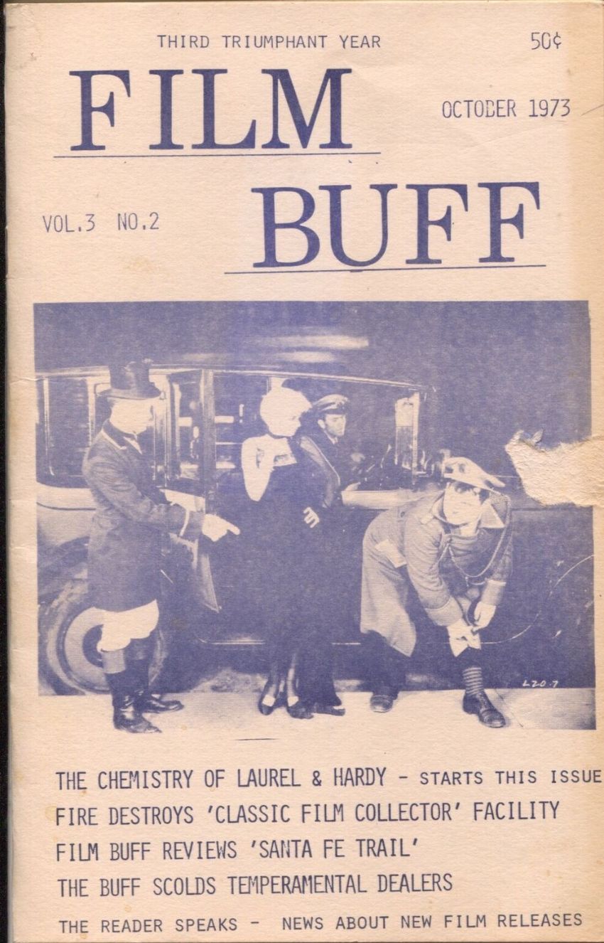 FILM BUFF magazine side cover  Vol 3 No  2  October 1973