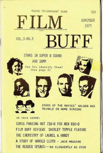 FILM BUFF magazine side cover  Vol 3 No  3  November 1973