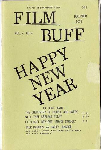 FILM BUFF magazine side cover  Vol 3 No  4  December 1973