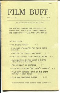 FILM BUFF magazine side cover  Vol 3 No  9  July 1974