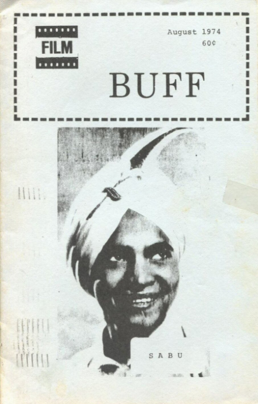 FILM BUFF magazine side cover  August 1974