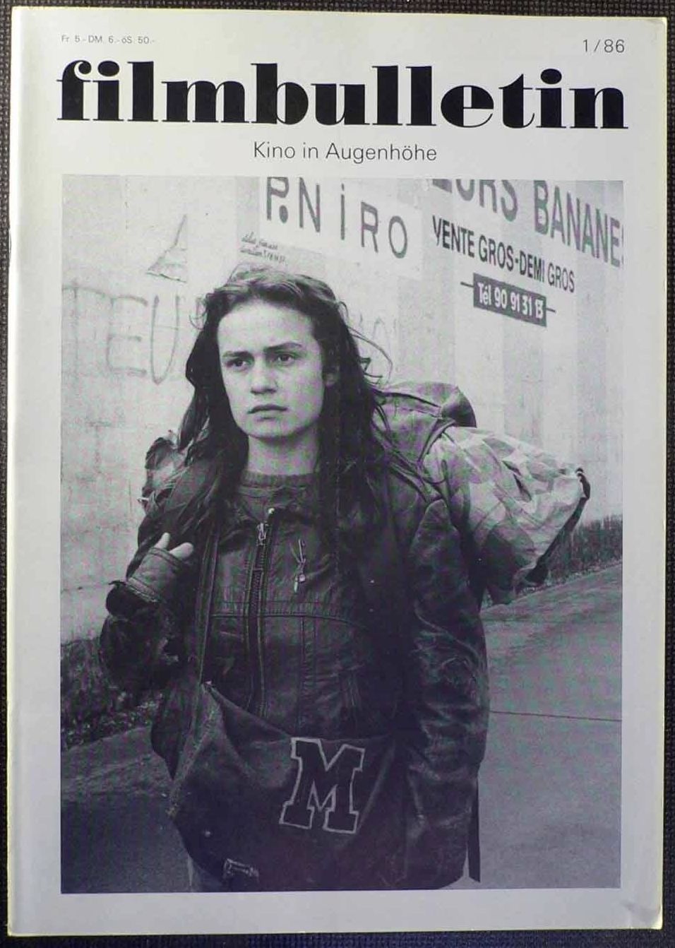 FILMBULLETIN magazine side cover Issue 1   1986