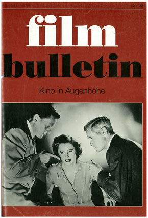 FILMBULLETIN magazine side cover Issue 159 February 1988