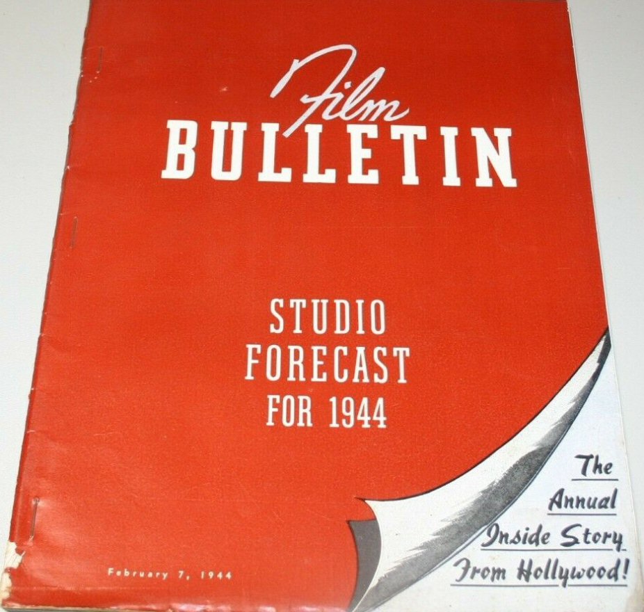 FILM BULLETIN magazine side cover 7 February 1944