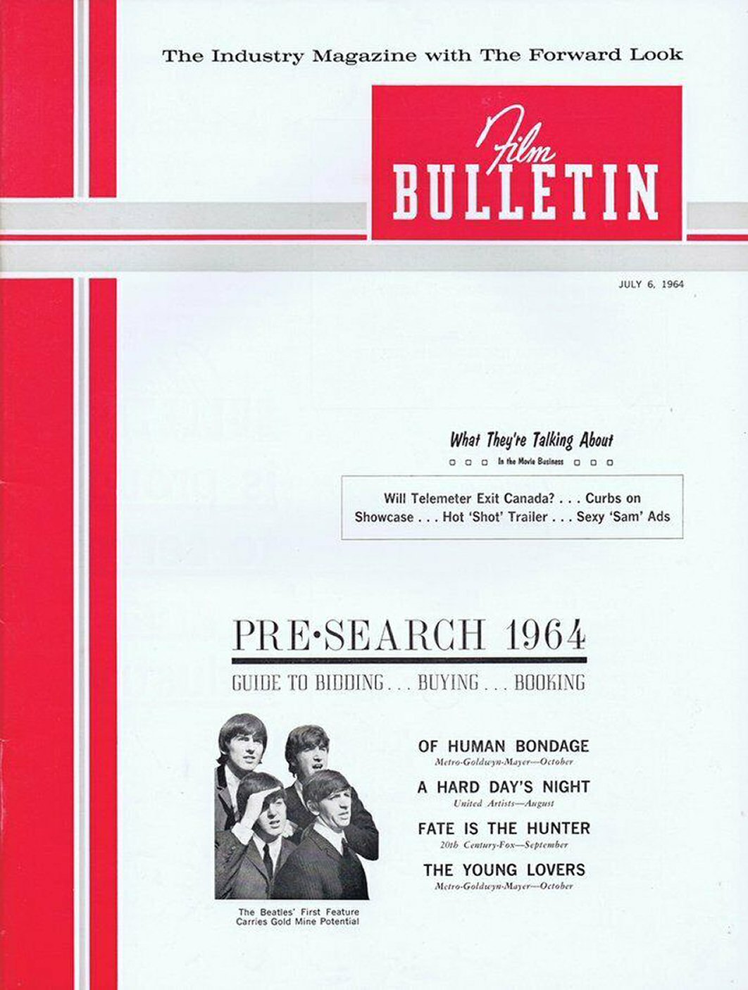 FILM BULLETIN magazine side cover 6 July 1964