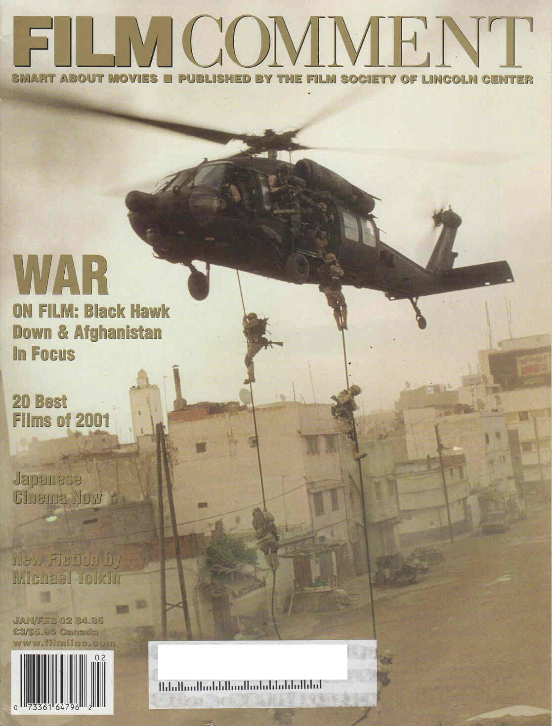 FILM COMMENT magazine side cover Issue 208 January/February 2002