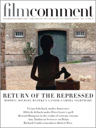 FILM COMMENT magazine side cover Issue 231 November/December 2005