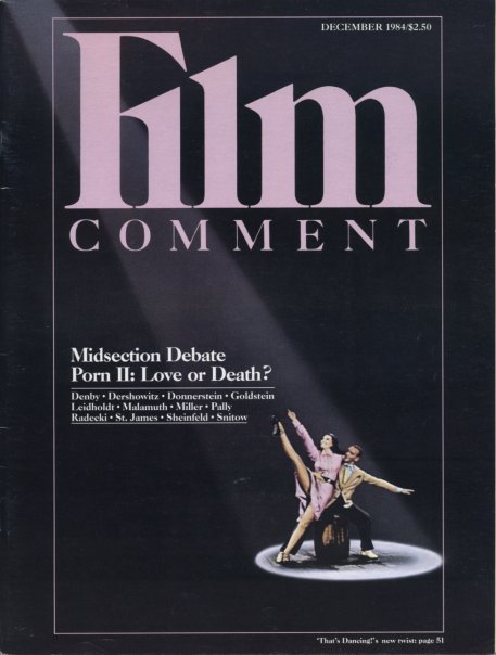 FILM COMMENT magazine side cover Issue 105 November/December 1984