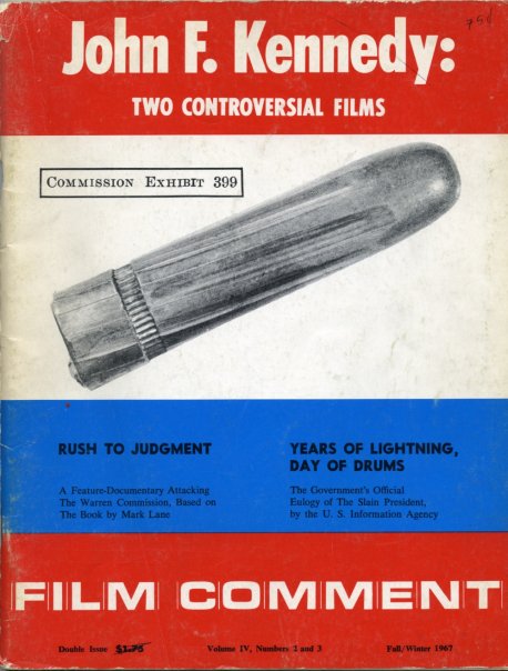FILM COMMENT magazine side cover Issue 16 Vol 4 # 2/3 September-December 1967