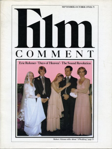 FILM COMMENT magazine side cover Issue 68 September/October 1978