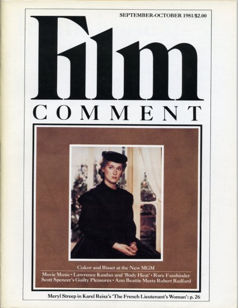 FILM COMMENT magazine side cover Issue 86 September/October 1981