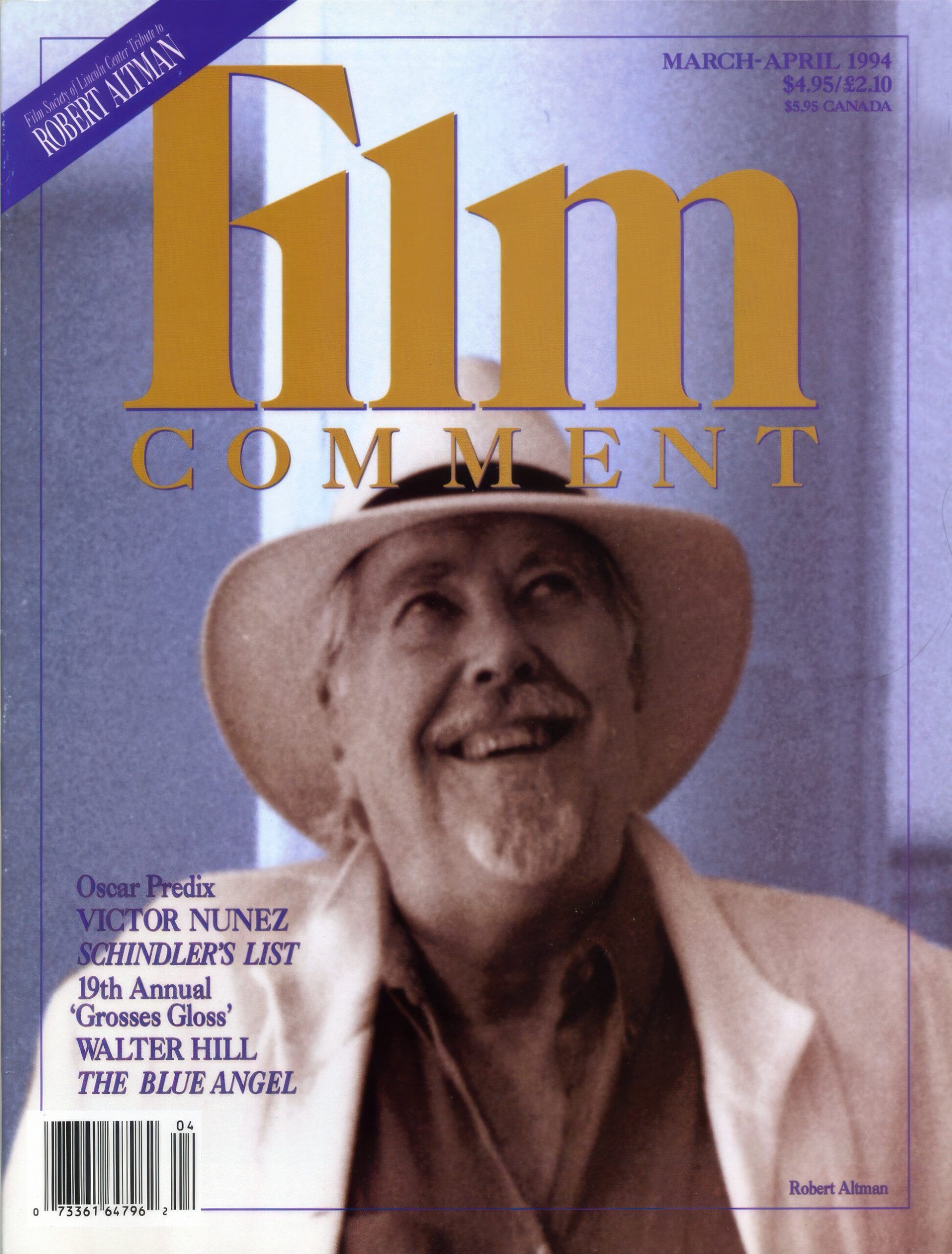 FILM COMMENT magazine side cover Issue 161 March/April 1994