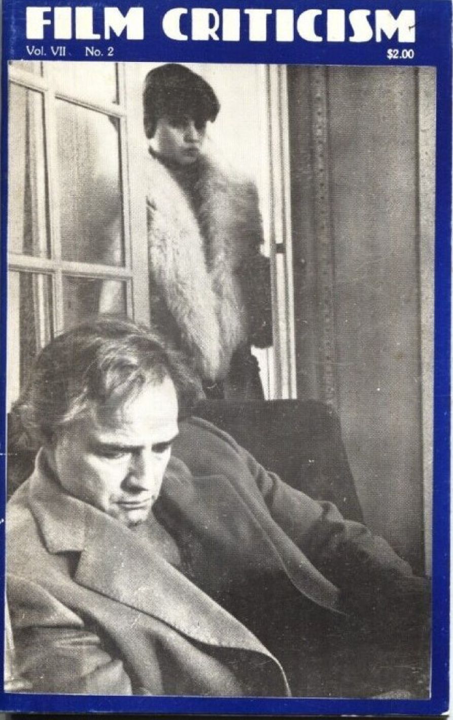 FILM CRITICISM magazine side cover  Vol 12 No  2 Winter 1988