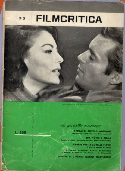 FILMCRITICA magazine side cover Issue 95 March 1960