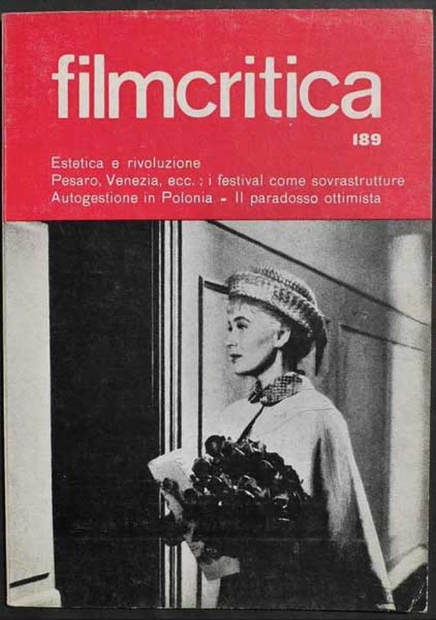 FILMCRITICA magazine side cover Issue 189 May/June 1968