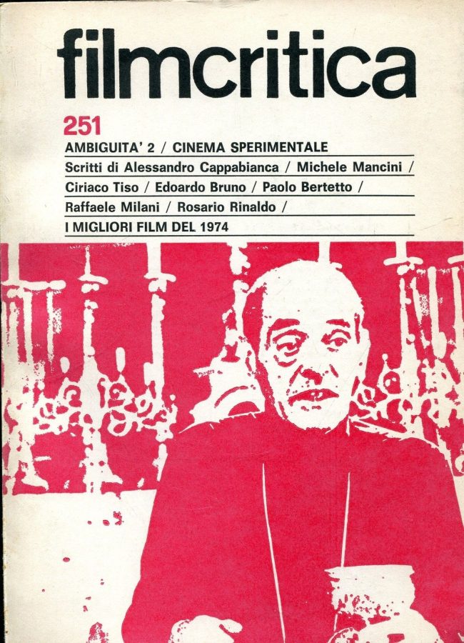 FILMCRITICA magazine side cover Issue 251 January/February 1975
