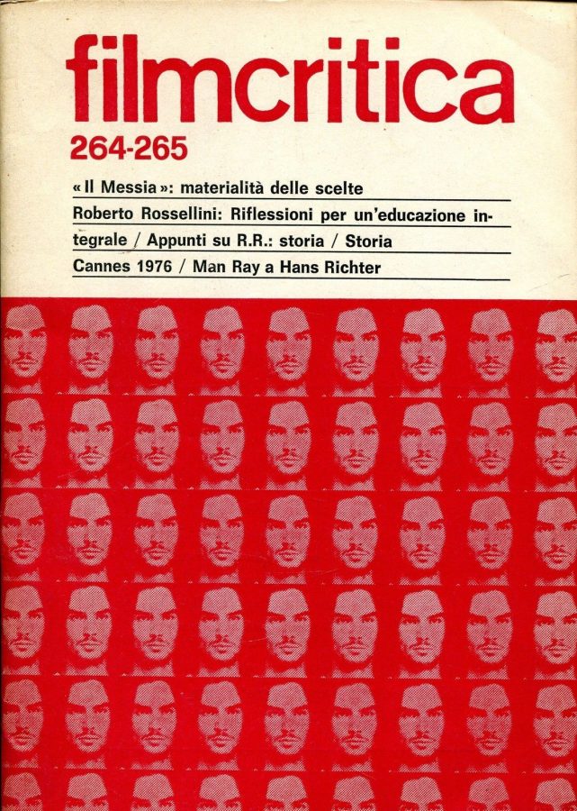 FILMCRITICA magazine side cover Issue 264/265 May/June 1976