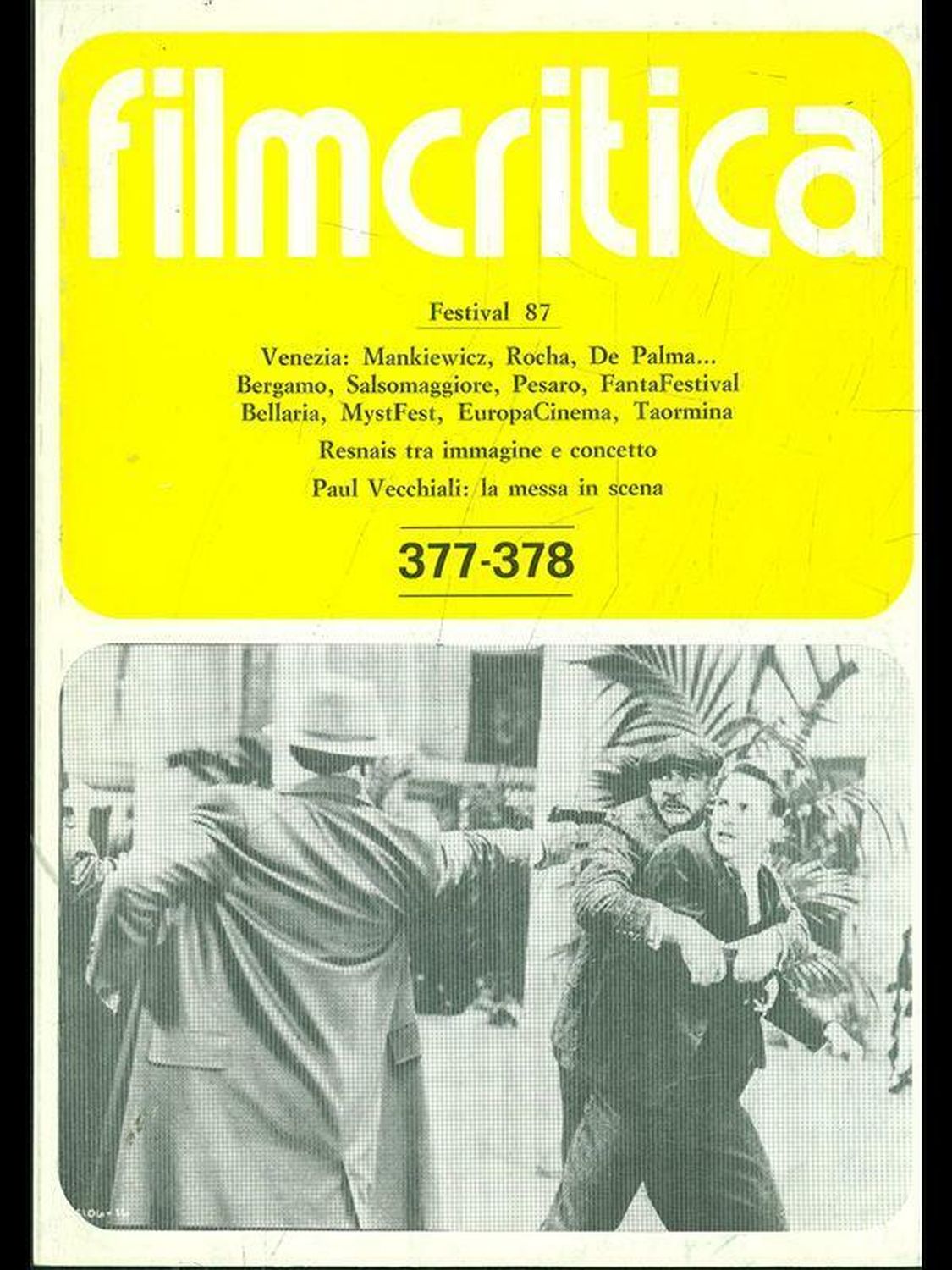 FILMCRITICA magazine side cover Issue 377-8 September-October 1987
