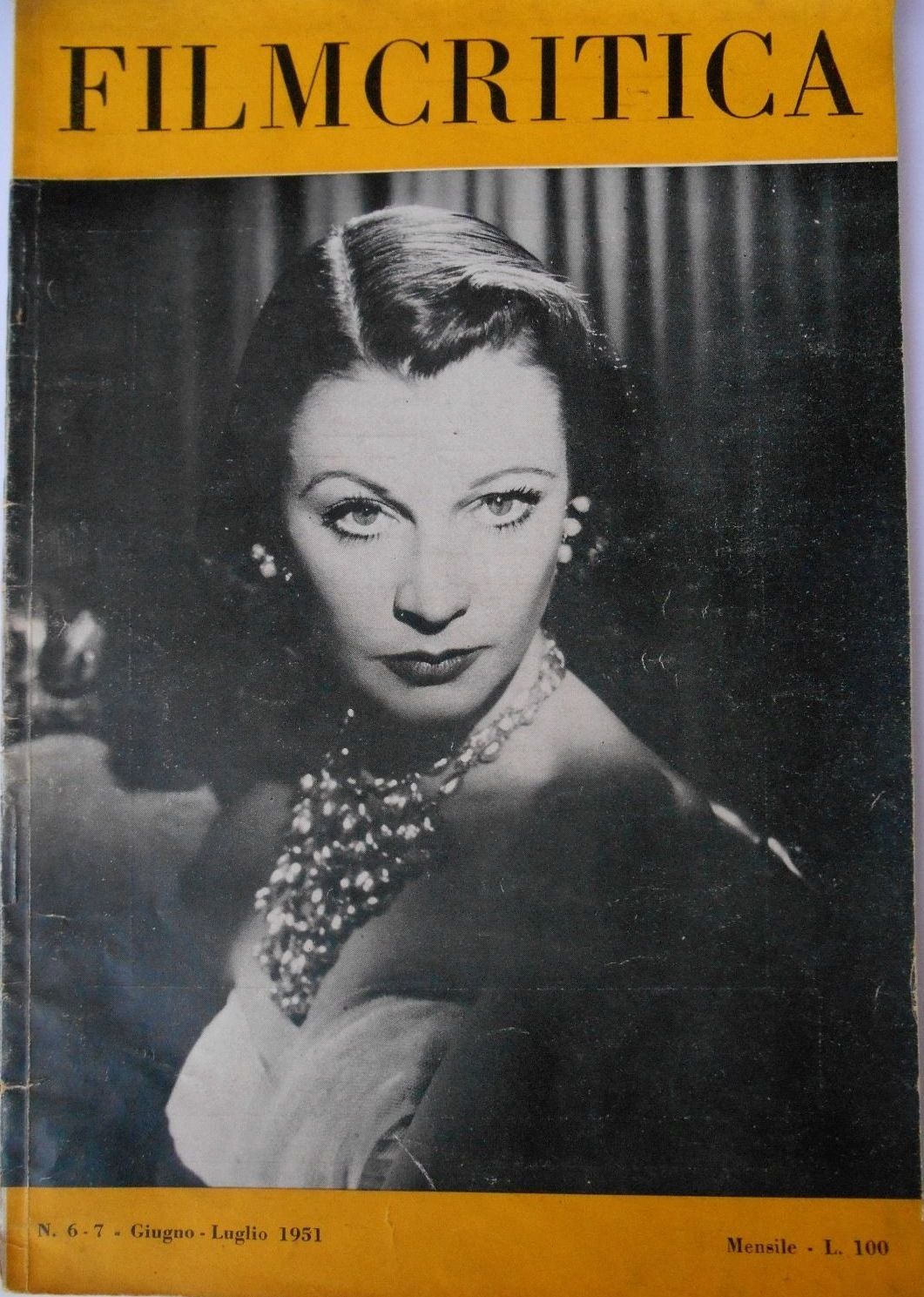 FILMCRITICA magazine side cover Issue 6/7 June/July 1951