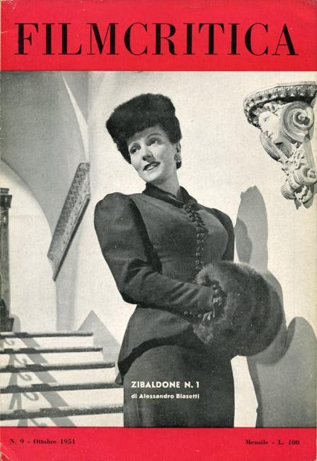 FILMCRITICA magazine side cover Issue 9 October 1951