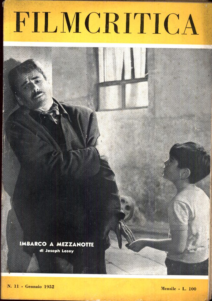 FILMCRITICA magazine side cover Issue 11 January 1952