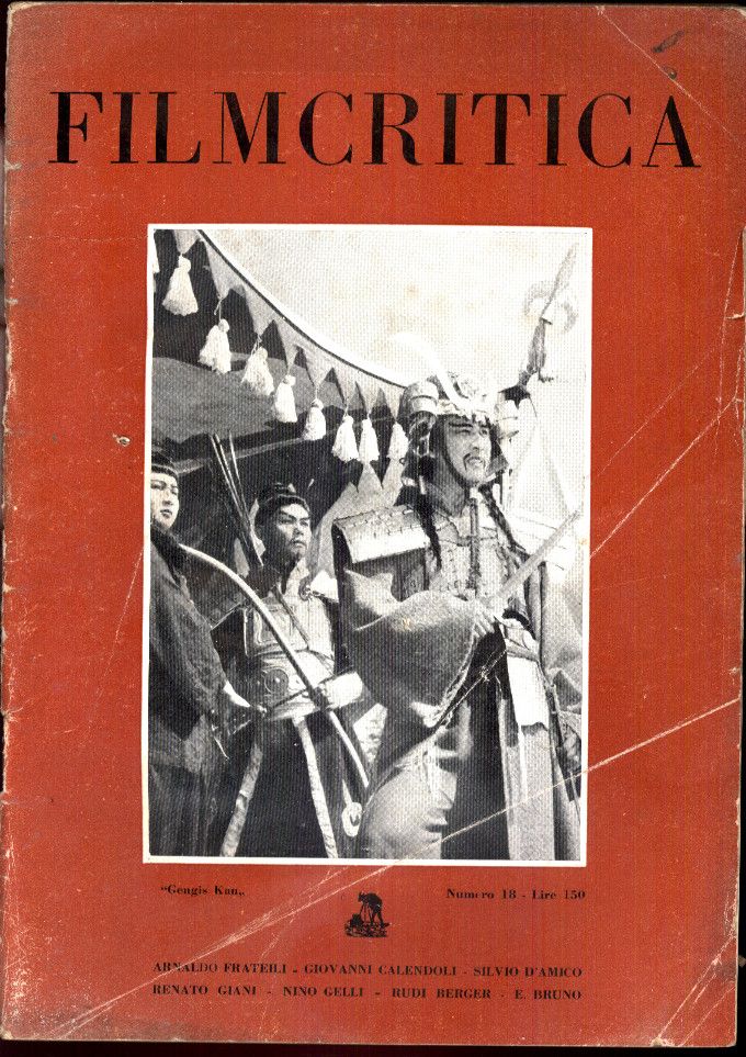 FILMCRITICA magazine side cover Issue 18  1952