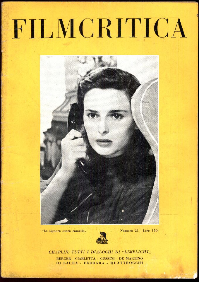 FILMCRITICA magazine side cover Issue 21  1953