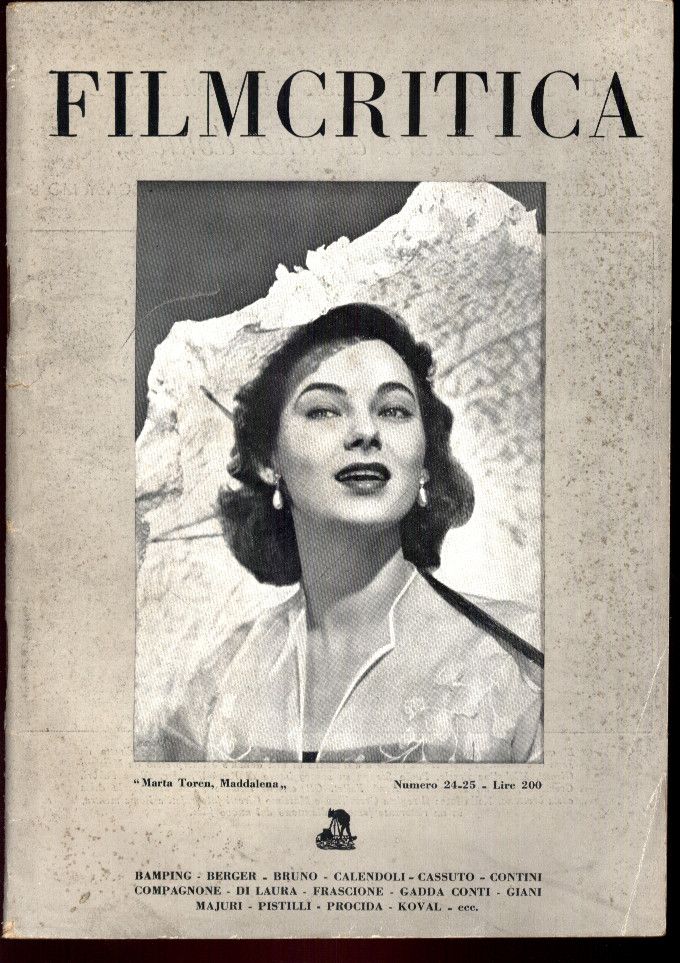 FILMCRITICA magazine side cover Issue 24/25  1953