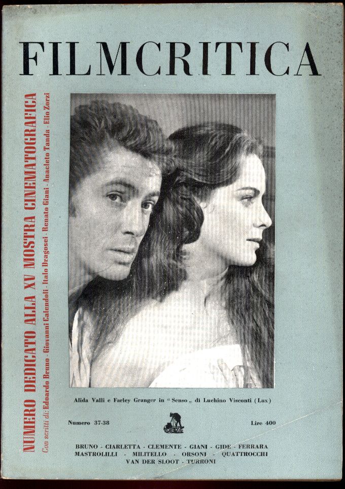 FILMCRITICA magazine side cover Issue 37/38  1954