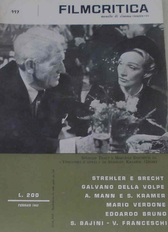 FILMCRITICA magazine side cover Issue 117 February 1962
