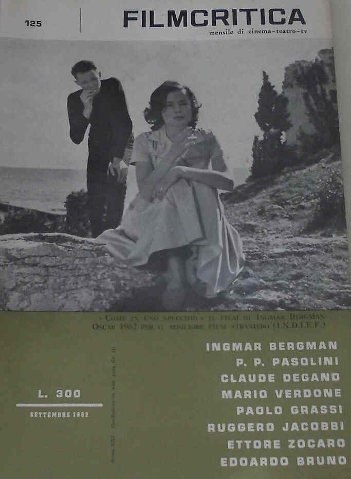 FILMCRITICA magazine side cover Issue 125 September 1962