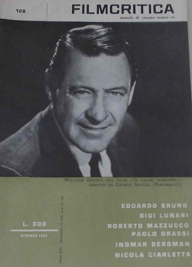 FILMCRITICA magazine side cover Issue 126 October 1962