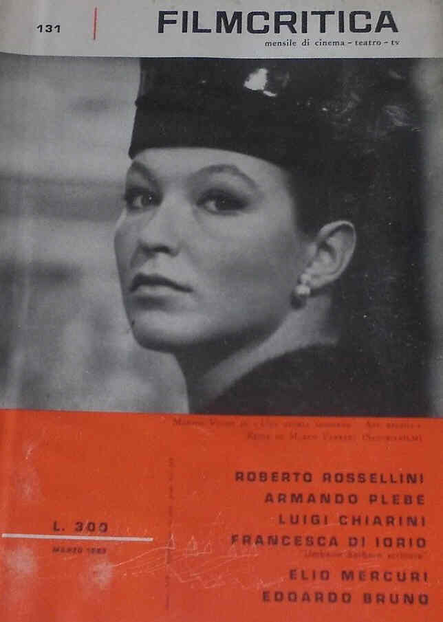 FILMCRITICA magazine side cover Issue 131 March 1963