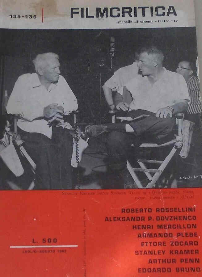 FILMCRITICA magazine side cover Issue 135/136 July/August 1963