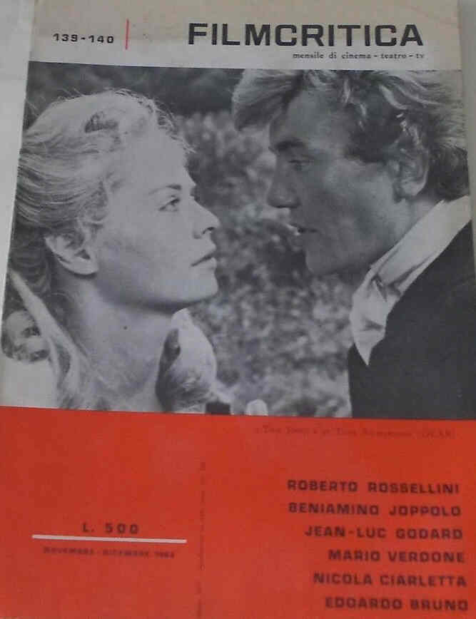 FILMCRITICA magazine side cover Issue 139/140 November/December 1963