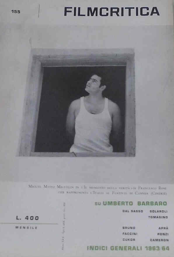 FILMCRITICA magazine side cover Issue 155  1965