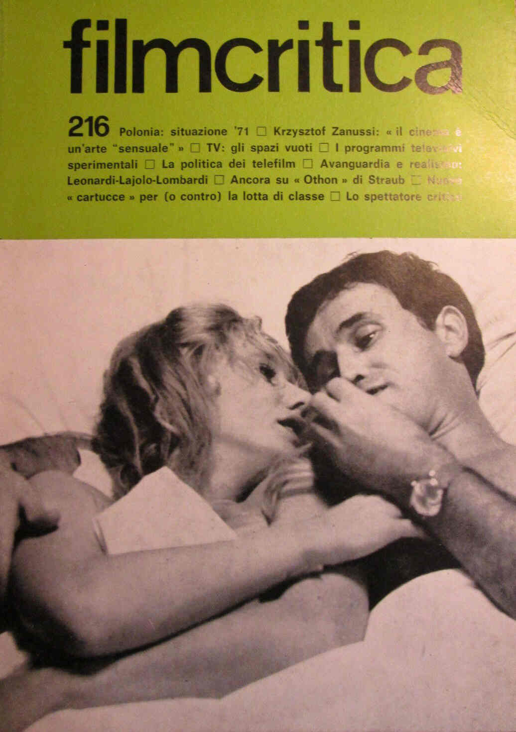 FILMCRITICA magazine side cover Issue 216  1971