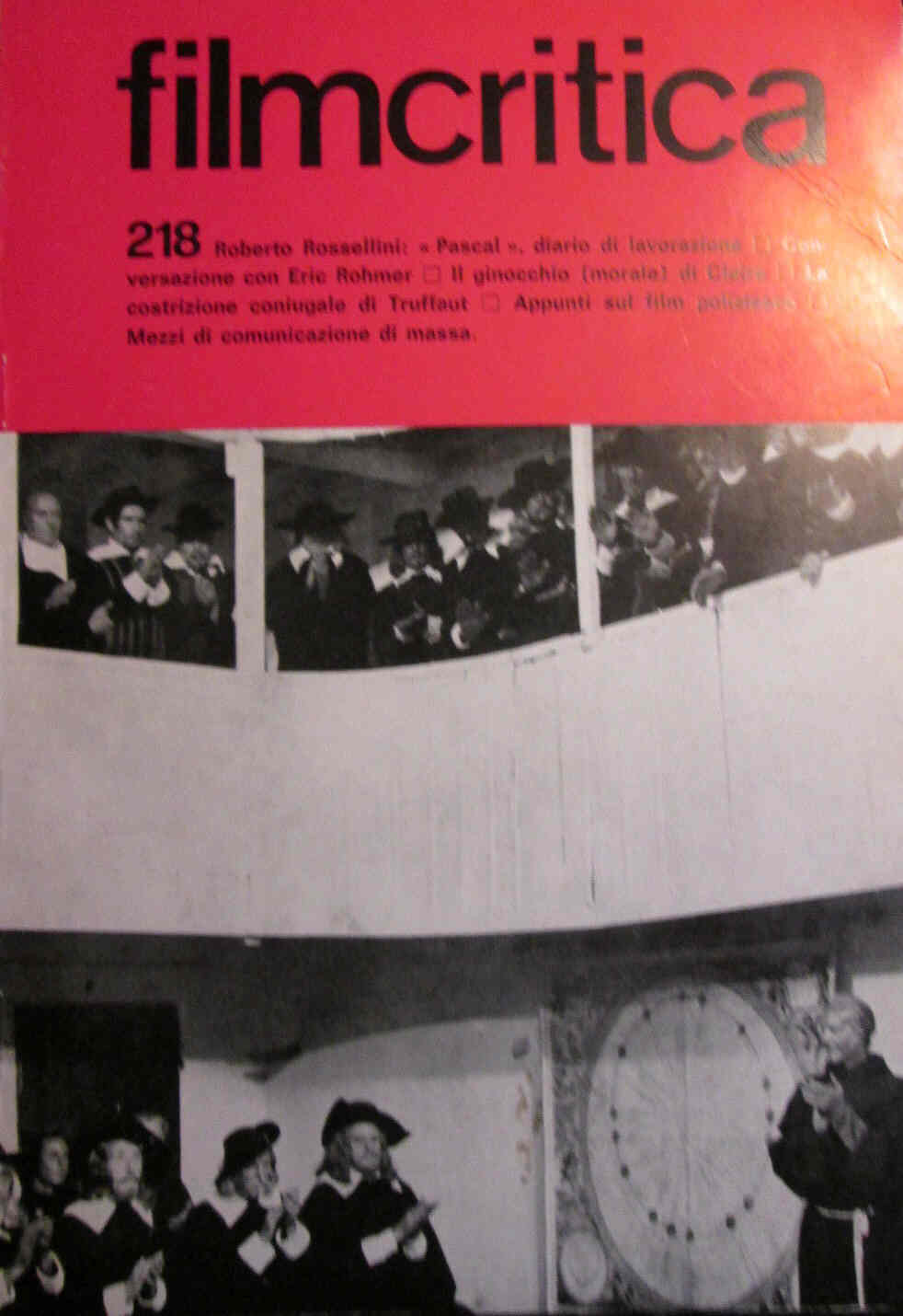 FILMCRITICA magazine side cover Issue 218  1971