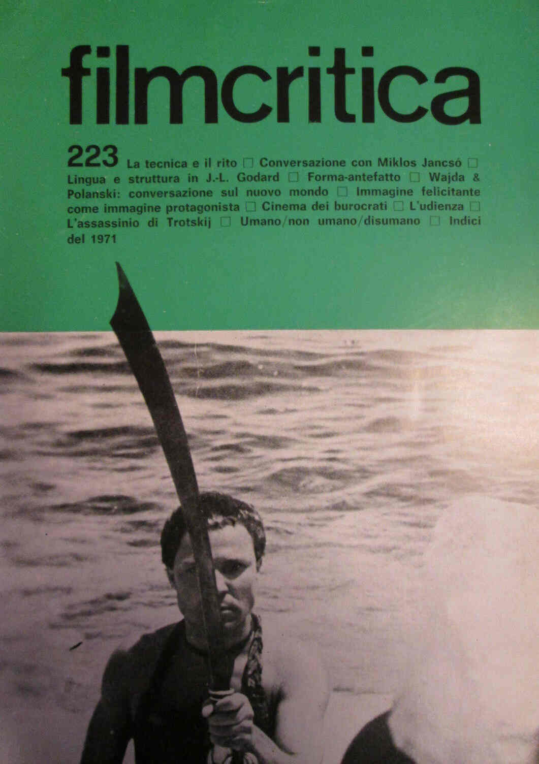 FILMCRITICA magazine side cover Issue 223  1972