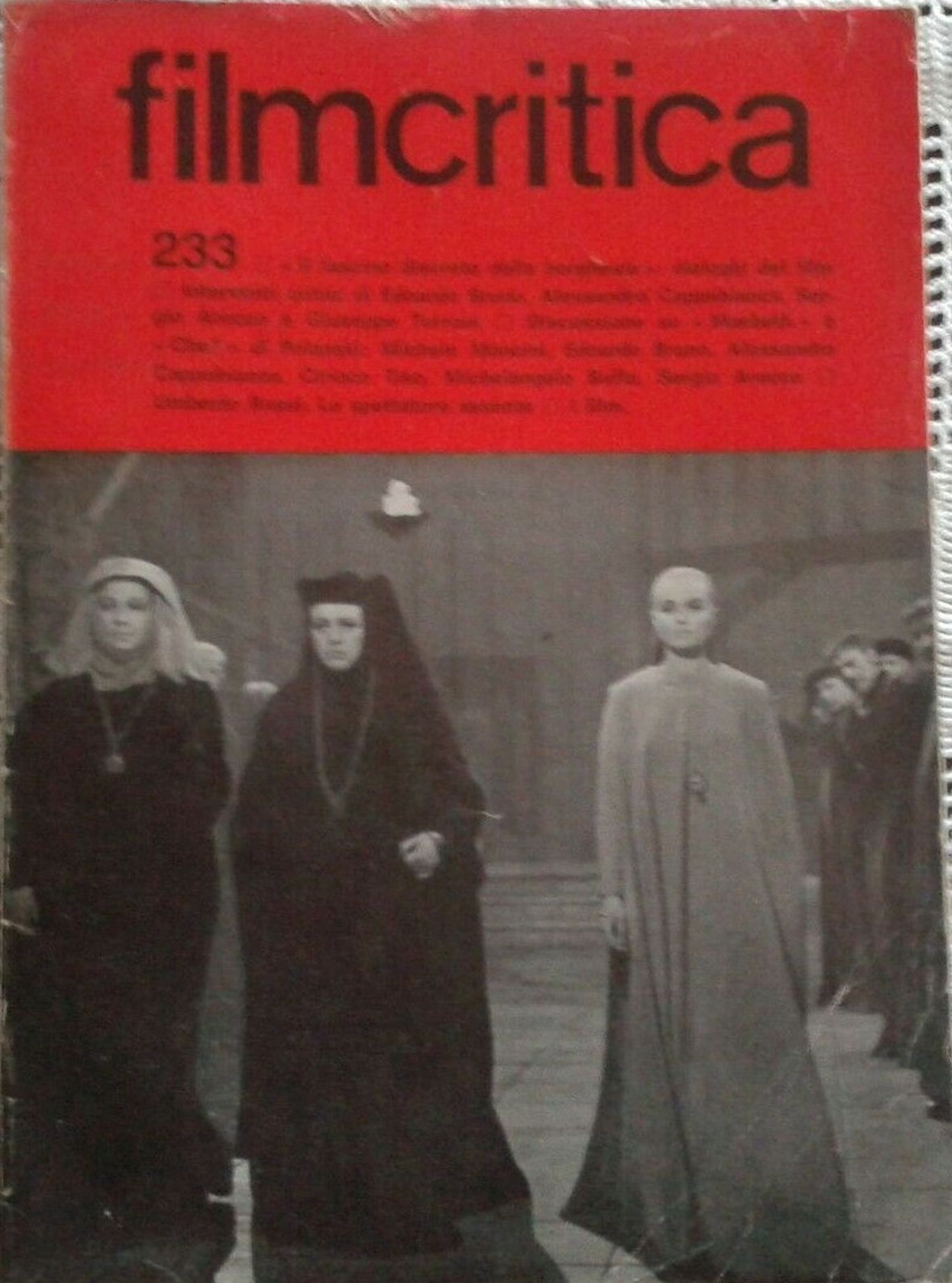 FILMCRITICA magazine side cover Issue 233  April 1973