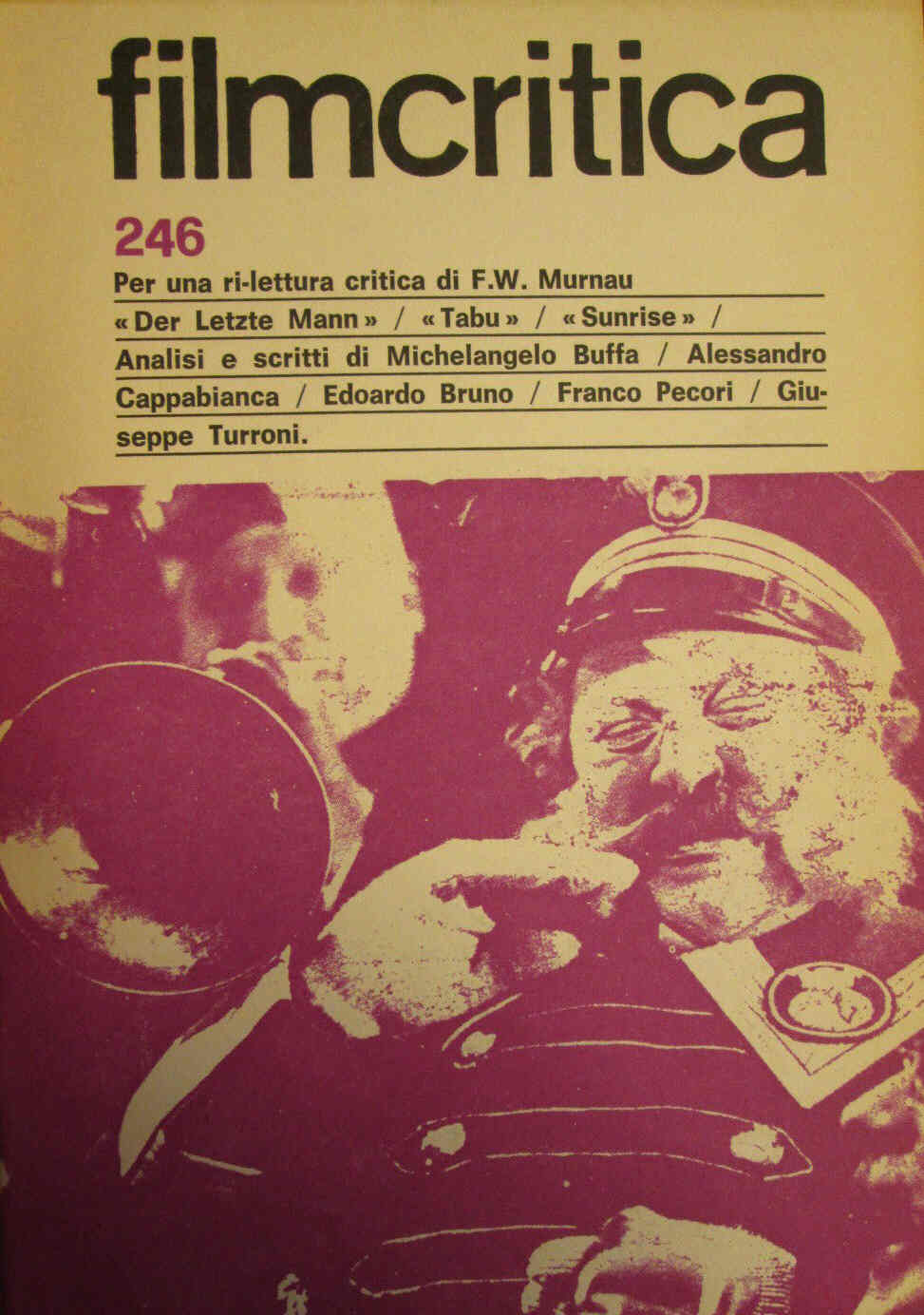 FILMCRITICA magazine side cover Issue 246  1974