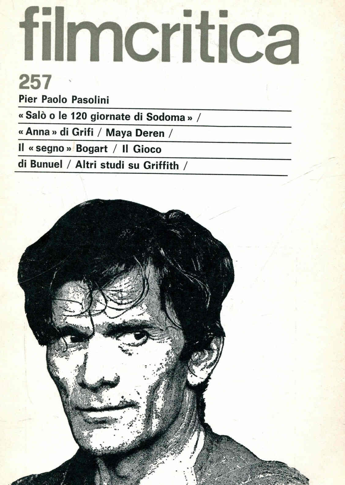 FILMCRITICA magazine side cover Issue 257 September 1975