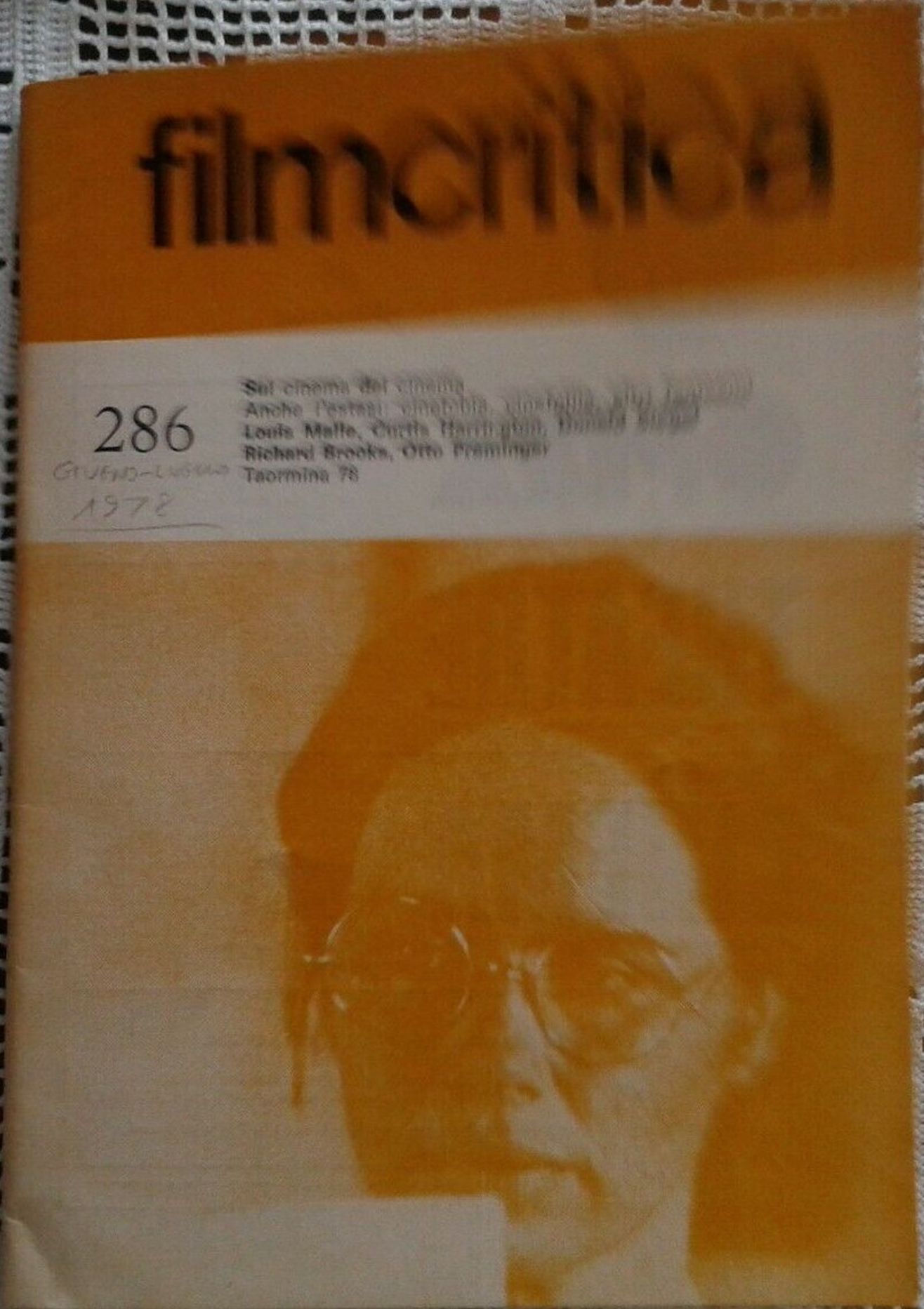FILMCRITICA magazine side cover Issue 286  June/July 1978
