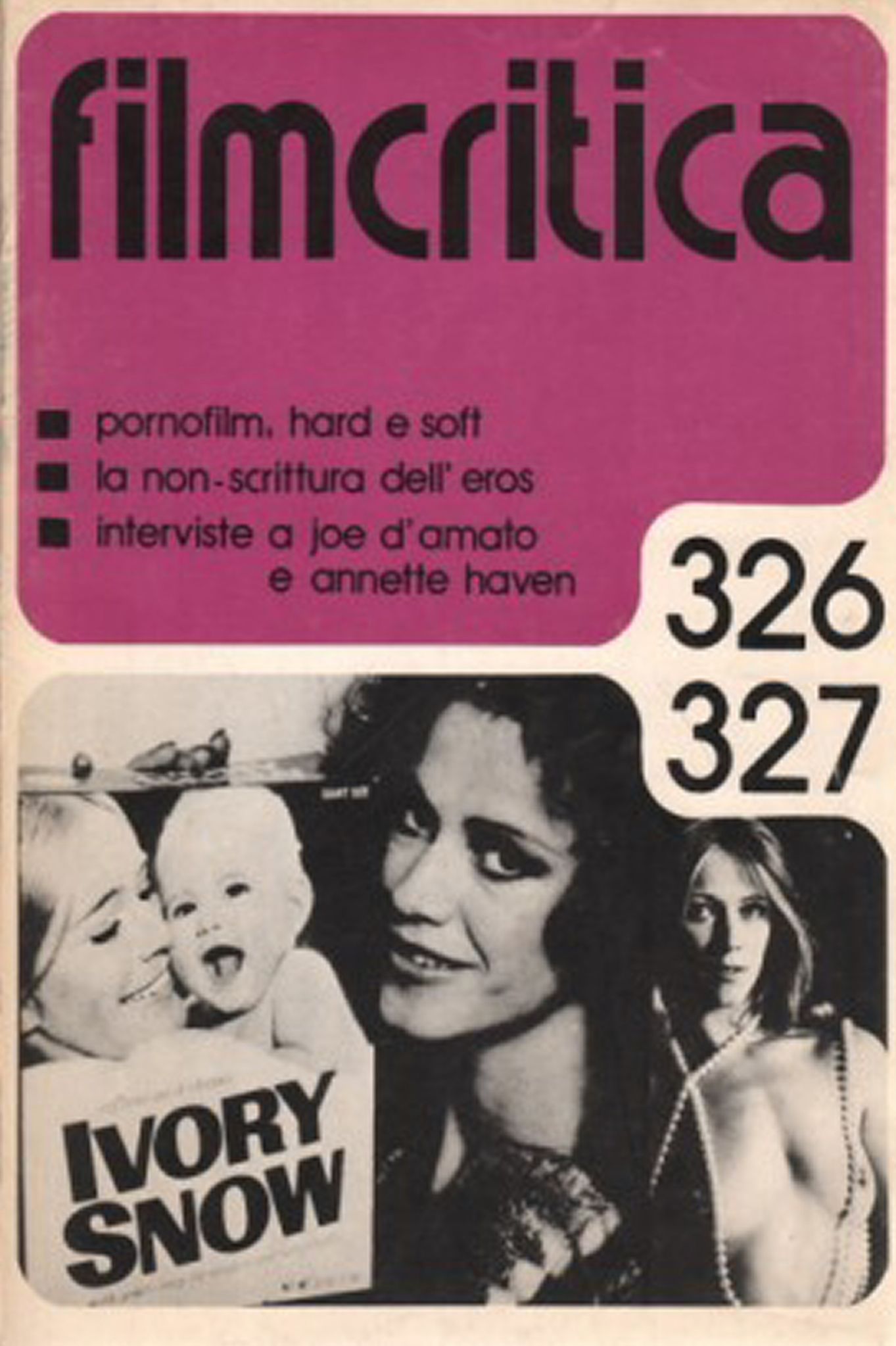 FILMCRITICA magazine side cover Issue 326-327   1982