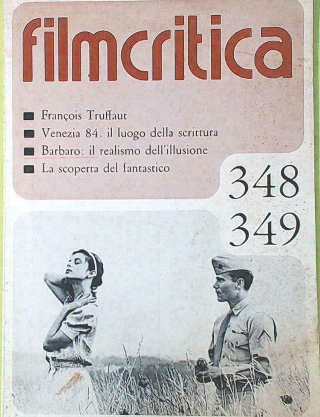 FILMCRITICA magazine side cover Issue 348-349  October/November 1984