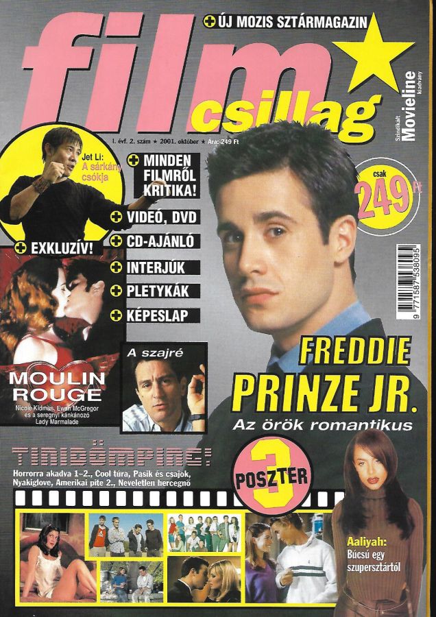 FILM CSILLAG magazine side cover  October 2001